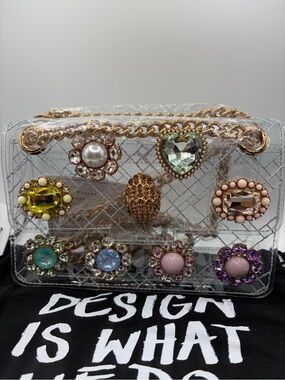Kurt Geiger Clear PVC and Crossbody with Gold Accents